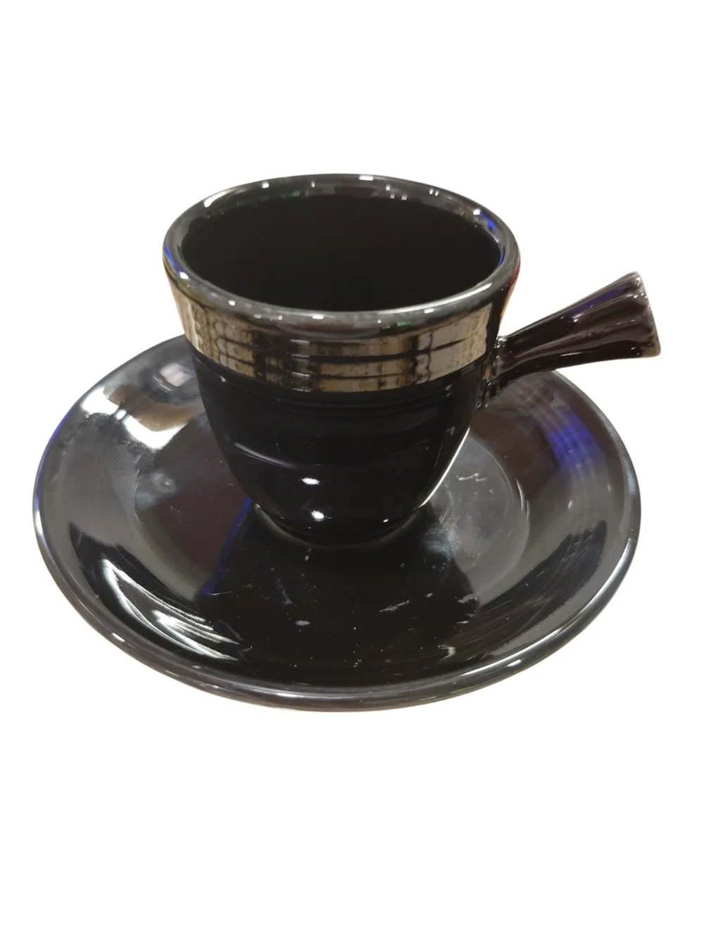 🖤 Fiesta® Black Stick Handle Demitasse Cup & Saucer 🖤
